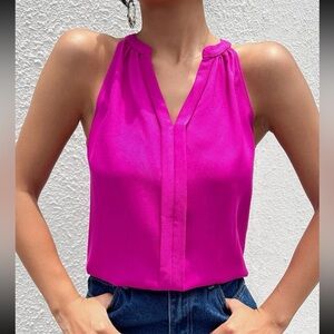 Magenta High Neck Tank